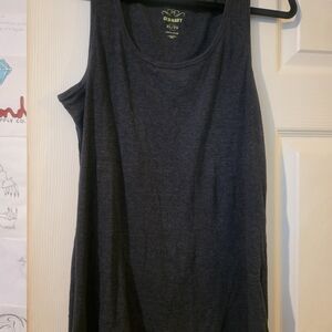 Old Navy Charcoal Ribbed Scoop Neck Tank Top